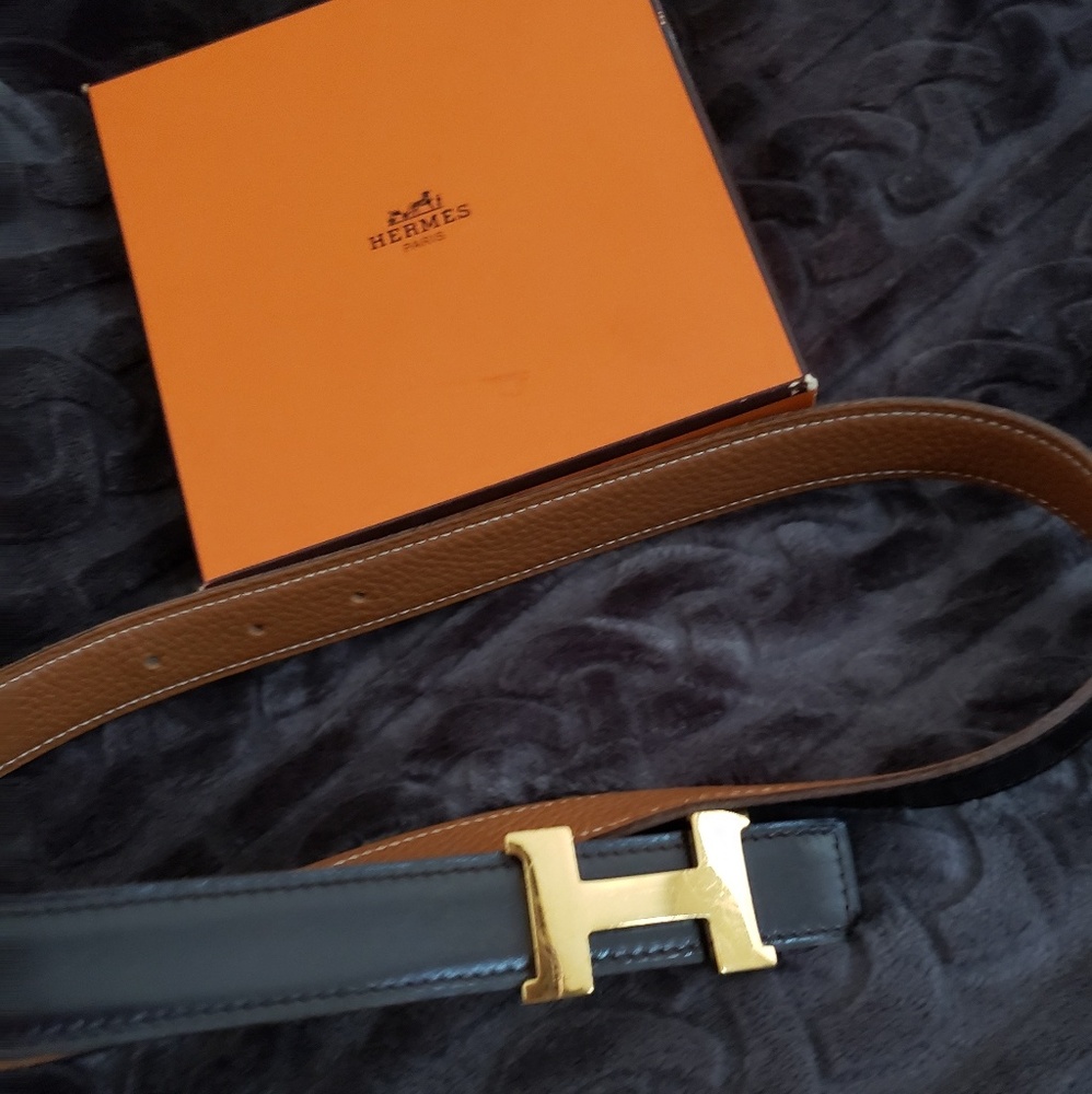 Hermes Reversible leather belt 75